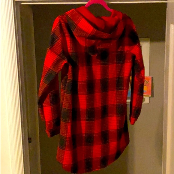 Thicker Hooded, long plaid jacket - Picture 2 of 2